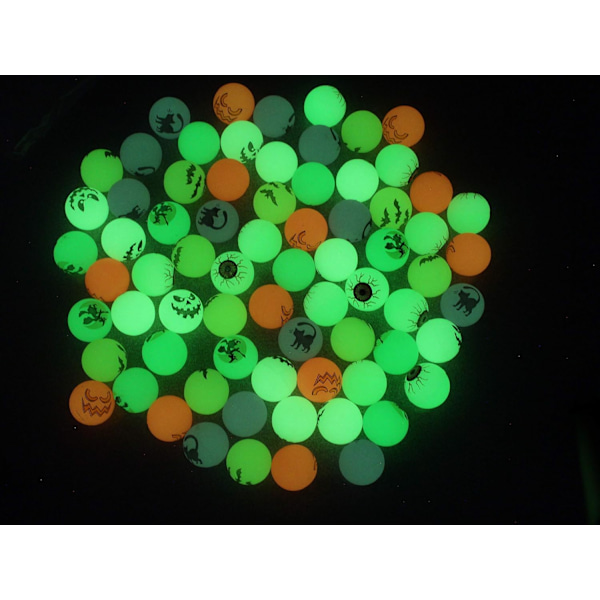 72 Glow in The Dark Bouncing Balls 1,25” | 6 Halloween-temadesig