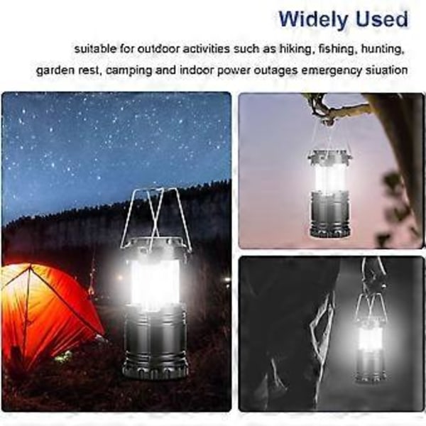 Campinglampor, 2-pack Batteridrivna, Campinglampor med Vikbar Krok (batterier ingår ej)