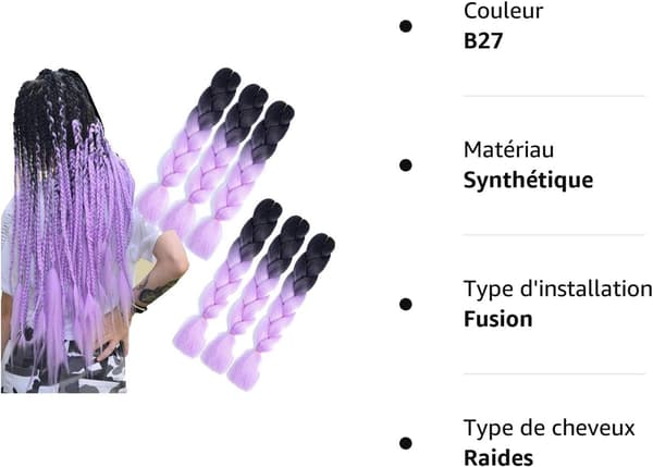 6 Stykker Jumbo Braids Hår Ombre Hæklet Fletning Extensions til