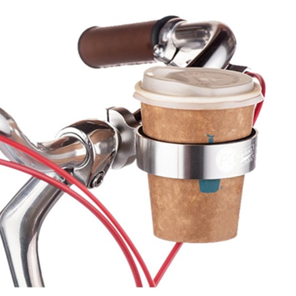 Sølv cykel kaffekop holder mælke te kop holder alum