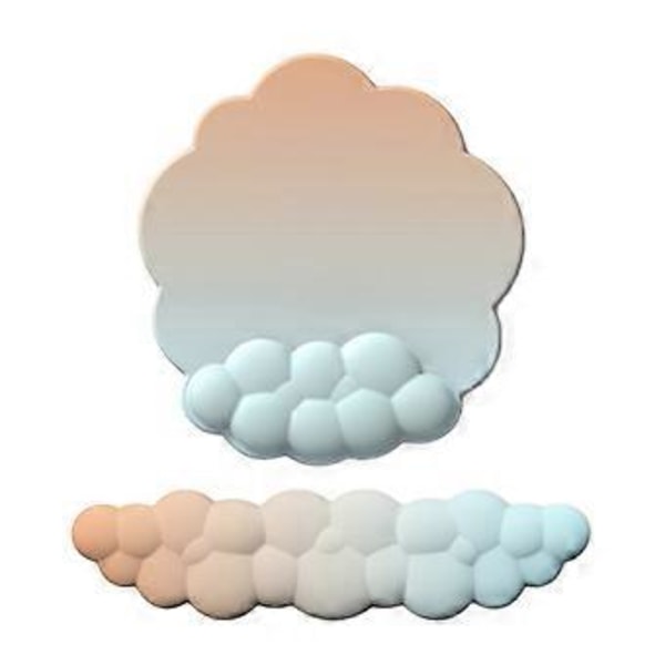 Molnformad Handledsstöd Musmatta Halkfri Bas Färgglad PU Mjukt Memory Foam Smärtlindringsmatta för Gaming Musmatta rosrosa azurblå rose pink azure blue