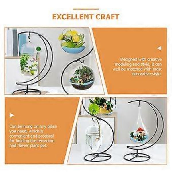 Dekorativt Ställ Mån Växtställ Järn Pendelställ Glas Ornament Ställ