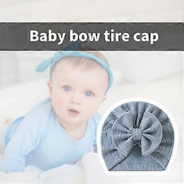 Stickade mössor för spädbarn med rosett Bekväm stretchig babymössa Unisex babymössa Stilfull för pojkar och flickor Ålder 0-24 månader Kaffe Coffee