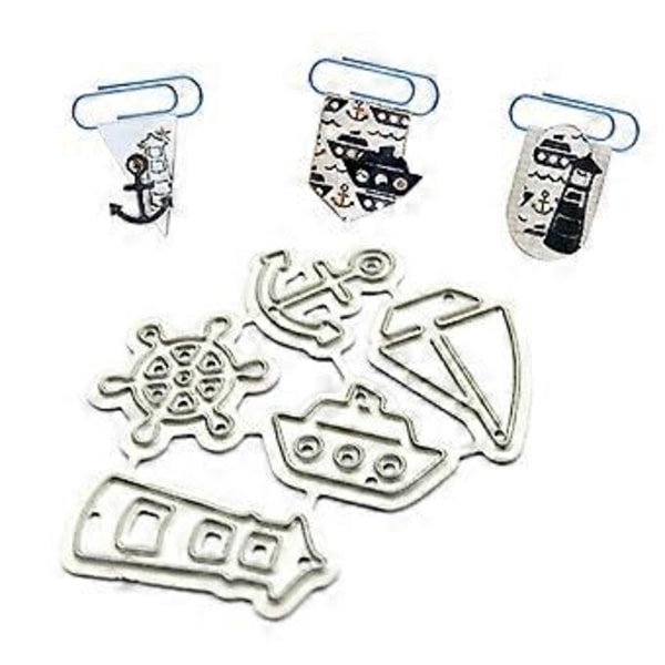Seglande Fyr Metall Skärande Dies Stencil Scrapbooking DIY Album Stämpel Papper Silver