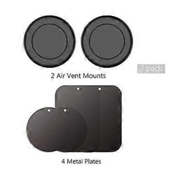 2-pakning Universal Telefonholder Universal Brakett For Dashbordet, Flat, Magnetisk, For Mobiltelefoner Og Mini Nettbrett, Med Quick Swift Snap Tec