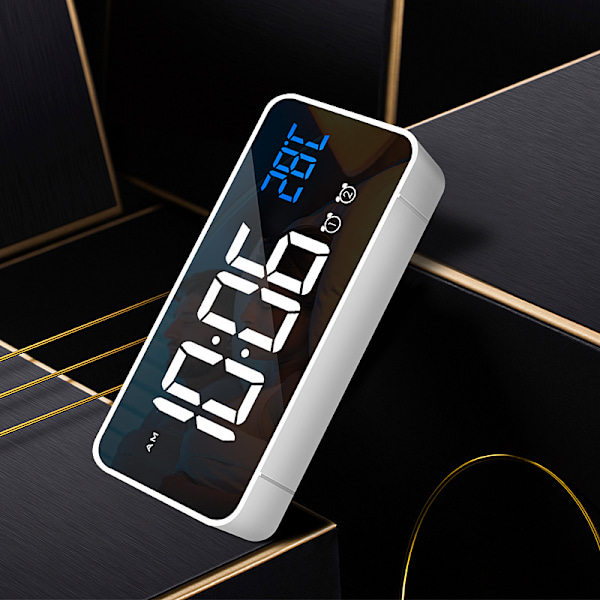 Digital väckarklocka med stor LED-temperaturdisplay, bärbar