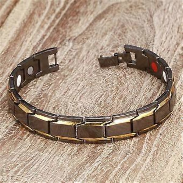 Magnetarmband Terapi Viktminskning Artrit Hälsa Smärtlindring för Män Pojke black