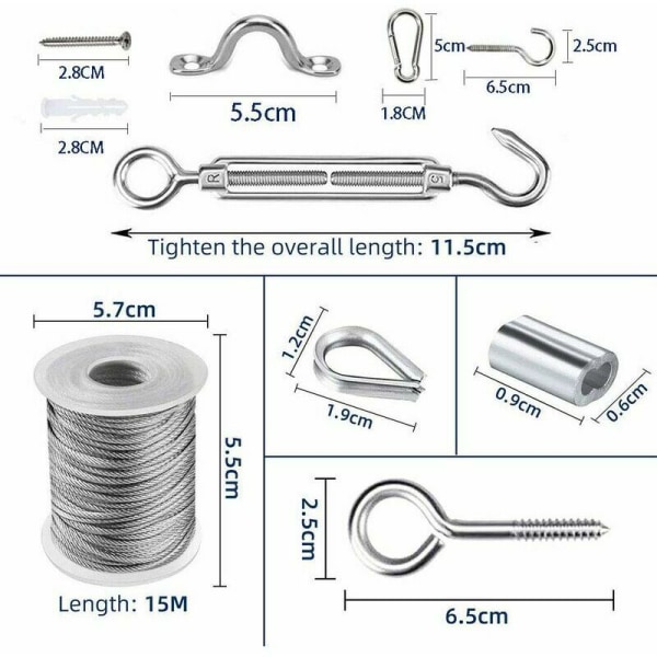 1 set (30M) rostfritt stålrep, rostfritt stålhängande rep, o