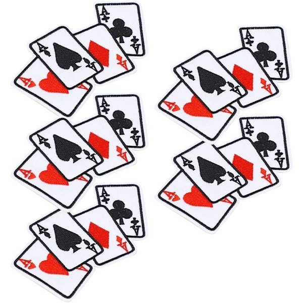 5 st Poker Ess-lappar, Strykbara Pokerkort Emblem Applikationer