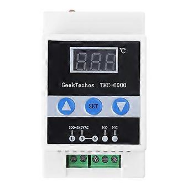 Termostat med termoelement och LED-display, digital temperaturkontroller, 2W vattentät sensortermostat ADC 110-240V