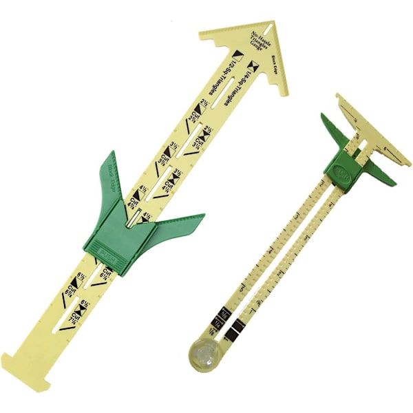 2-pack 5-i-1 Glidande Mätare med Problemfria Trianglar GaugeSewing
