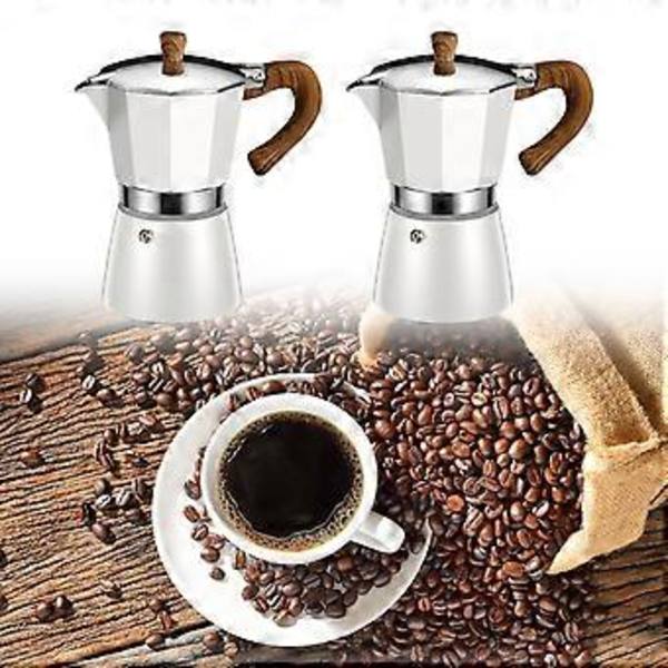 Bärbar Moka Kaffebryggare i Rostfritt Stål med Jämn Uppvärmning, Bärbara Kaffekokare för Perfekt Smakextraktion
