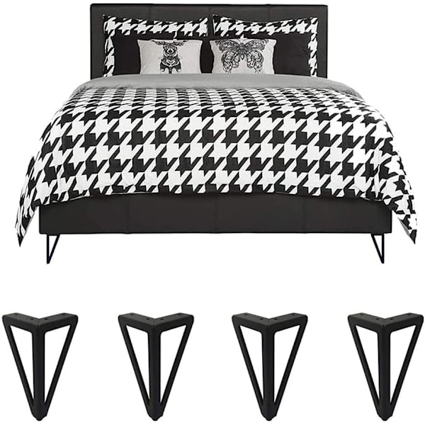 4 stk. Metal Triangel Sofa Ben, Metal Triangulære Skab Ben, Triangulære Sofa Ben, Sorte Triangel Sofa Ben, DIY Sorte Sofa Ben, til TV-bord, Sofa