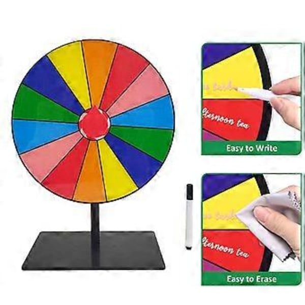 Raderbart Återanvändbart Lyckohjul Fest Vridplatta Lyckodragning Roulette Hjul Bordspris Vridbord Lätt att Använda 15 squares