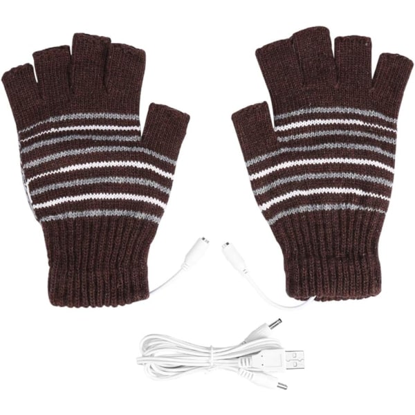 Kaffe USB-uppvärmda handskar för män och kvinnor USB 2.0-drivna full H