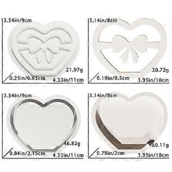 Silikon Hantverksmaterial Kreativ Lampform Ihåligt Hjärta Lätt Släppform Lämplig för Dekorationer och Entusiaster D5346 3 set