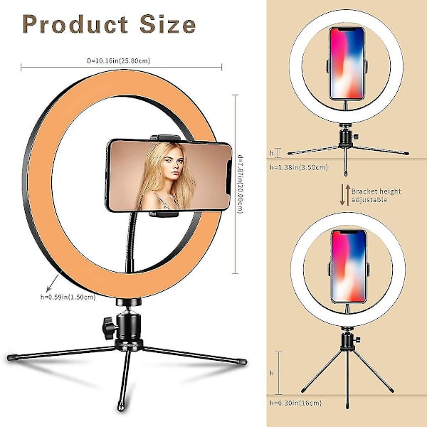LED Ringlys For Direktesending Og Videoskudd, 6 Tommer Ring