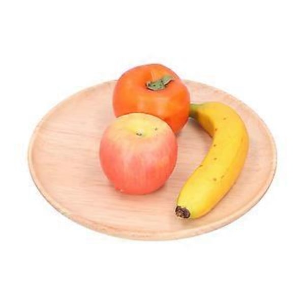 Middagstallerken i gummitre, rundt tebrett, fruktfat, matoppbevaringstallerken 27 cm