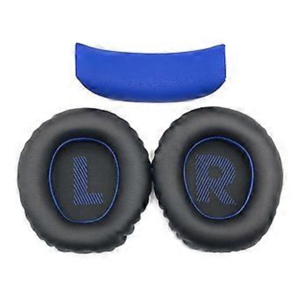 Proteinläder Öronkuddar Huvudbandsersättning för 350 360 Gaming Headset, Öronkuddar med Ljudisolerande Skum Blå Blue