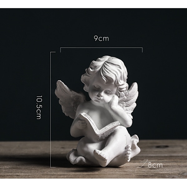 Resin Engel Figur Engel Statue Skrivebordsdekoration Ornament til Af