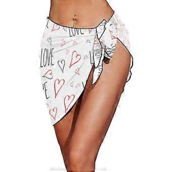 Dam Kort Sarong Baddräkt Överdrag Tryckta Bikinis Överdrag Badkläder Långa Bikinis Omlottkjol Casual Strandkläder Sjalar  off white M off white