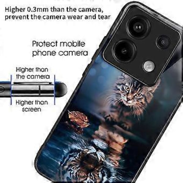 Skal för Xiaomi Redmi Note 13 Pro 5G/Poco X6 5G Härdat Glas+TPU Mönstertryck Baksida Telefonskal Style R