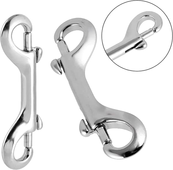 4 Stycken Silver Karbinhake Dubbel Bult Dubbel Ändklämma Krok Bult