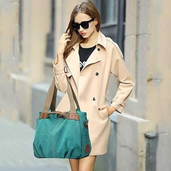 Dam Canvas Handväska Crossbody Väska Dam Axelväska Dam