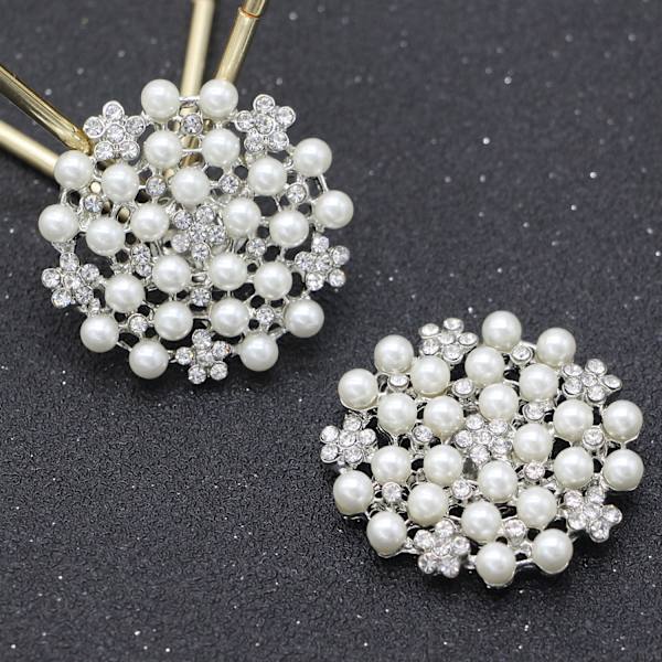 1 Par Krystal Rhinestone Perle Sko Klips Brude Sko Spænder D