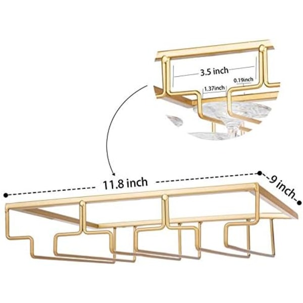 Guld Vinglasställ - Under skåp Vinglas Hållare G