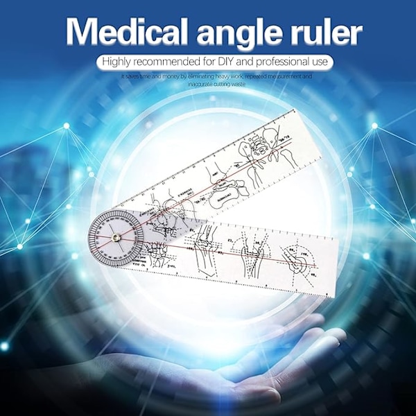 Ortopedisk linjal 20cm Goniometer Vinkel Medicinsk Linjal Led Ortopedi Verktyg Instrument Gradmätar