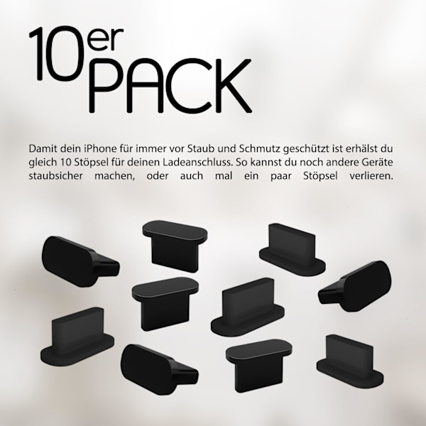 10x Dammskydd kompatibel med iPhone 7/8/X/Xs/Xr/11/11Pro/SE/12/