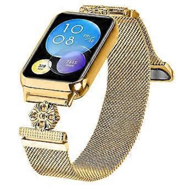 For Xiaomi Smart Band 8 Pro Milanese Armbånd Blomst Rustfritt Stål Magnetisk Mesh Klokkereim Style A