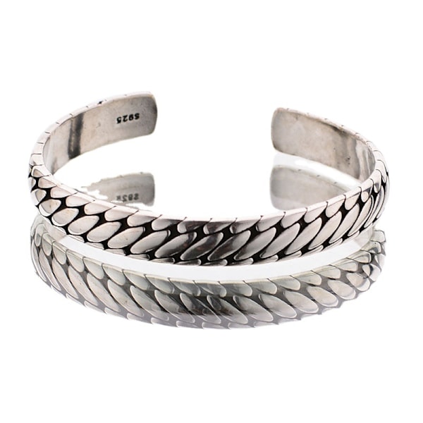 Klassisk kedjesilver  platt kedjearmband