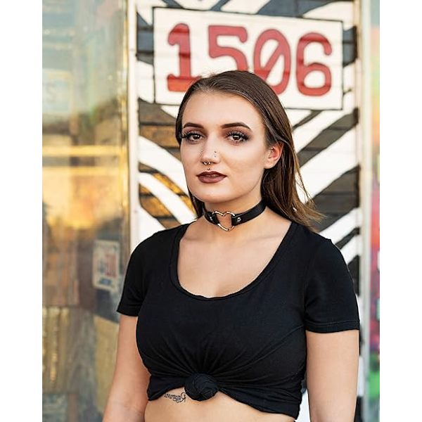 2 stk. Justerbar Sort Kawaii Choker og Halskæde, Æstetisk