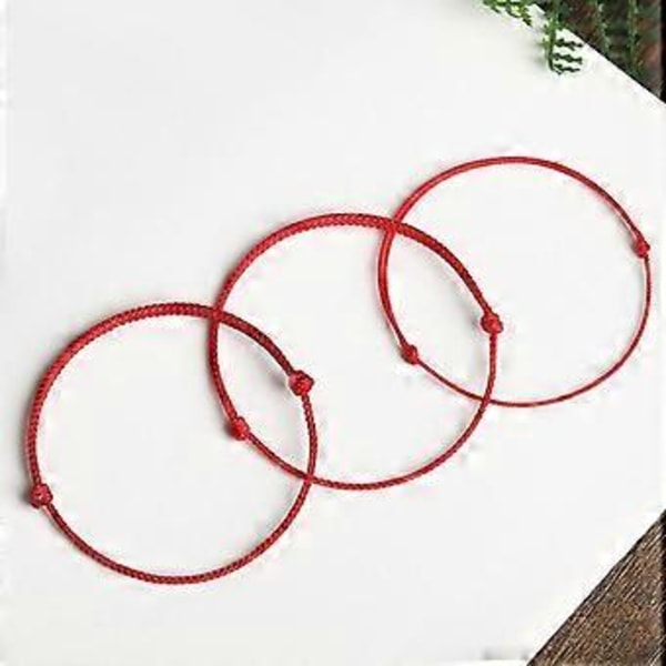 10 st Enkla Tunna DIY Rött Snöre Armband Fläta Rep Armband Justerbara Armringar Vänskapsmycken Födelsedagspresenter About 1.0mm