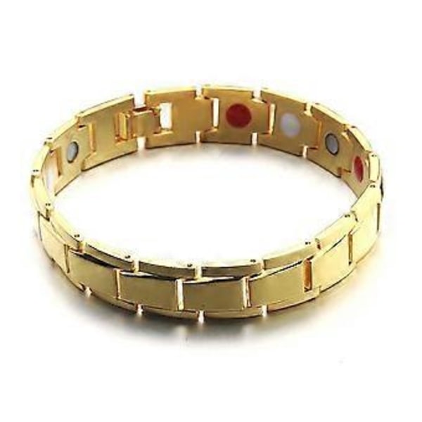 Magnetarmband Terapi Viktminskning Artrit Hälsa Smärtlindring för Män Pojke gold