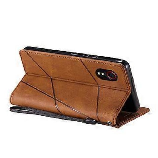 Plånboksfodral för Samsung Galaxy Xcover 5 Linjer Präglat PU Läder Telefonskal Style E