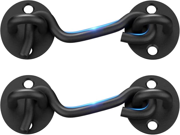 2-pack 4 tum Dörrlås för Låsbara Grindar - Svart Hak- och Ögonlås