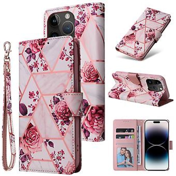 Marmor Bronzing PU Etui til iPhone 14 Pro Max