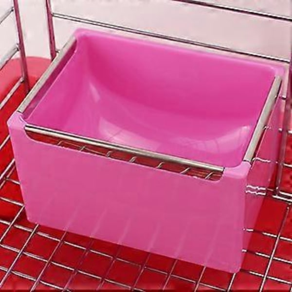 Foderskål Kaniner Foderautomat Madskål Kæledyr Marsvin Bur Hængende Foderautomat med Skrue Egern Kaniner Foderartikler pink1 pink1