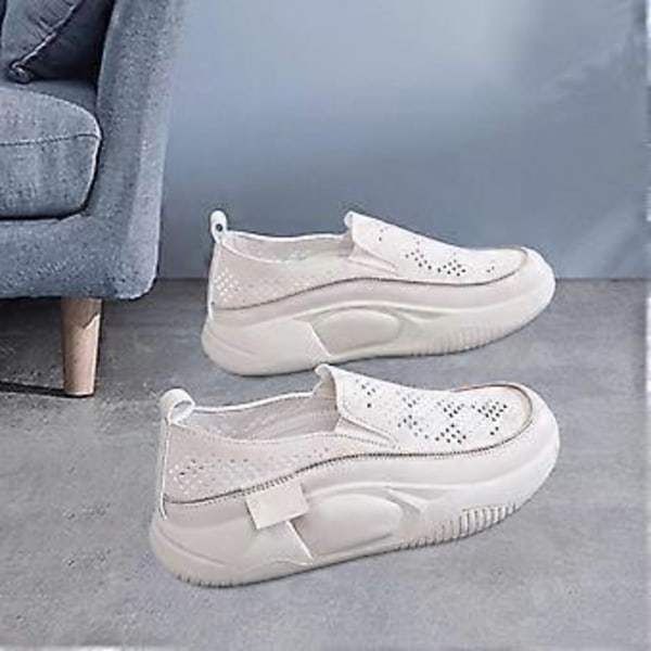 Naisten vapaa-ajan kengät urheilukengät jalkineet naisten mukavat muotikengät vapaa-ajan lenkkarit katumuotiin kävelyyn lenkkeilyyn ostoksille (40Beige) Beige 40
