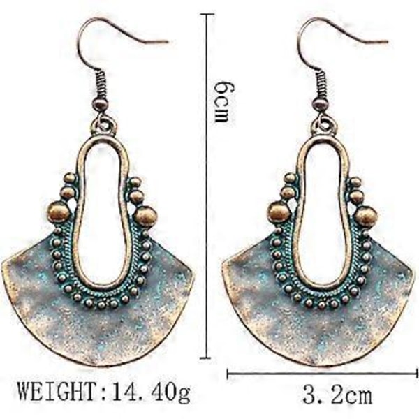 Heytea Boho Chic Käsintehdyt Ontot Kilven Muotoiset Vasaroidut Riippuvat Korvakorut Vintage Statement Riippuvat Korvakorut Naisille Tytöille
