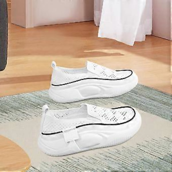 Uformelle damesko Sportssko Fottøy Komfortable motesko Fritidssko for streetwear, gåturer, jogging, shopping (39 Hvit) White 39