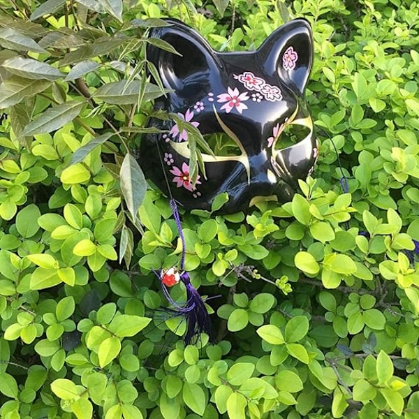 Kitsune rävmask för juldräkt, djur cosplay kabuki hal