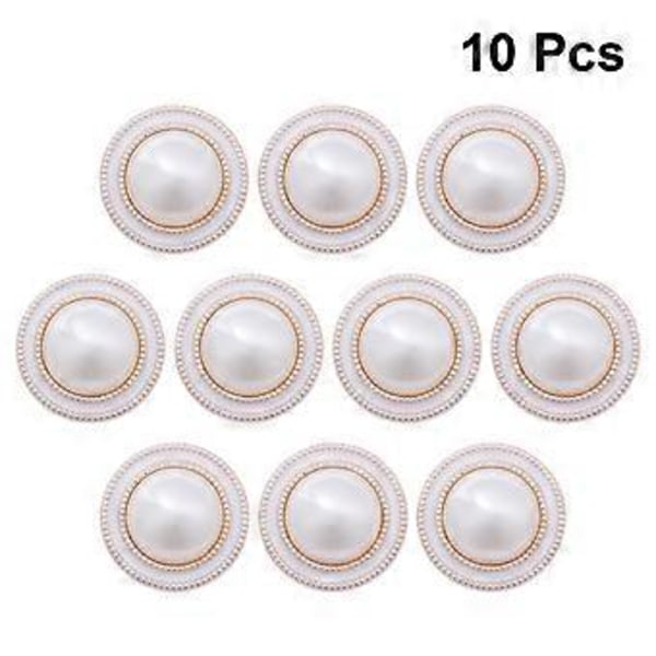 10 stk. Runde Perleknapper Håndverktøy Kåpe Klær Knapper DIY Syknapper for Dekor (9#Mønster, 40L=25.0 MM)