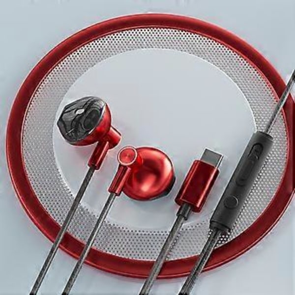 Type-C/3,5 mm langalliset kuulokkeet basso nappikuulokkeet stereo kuulokkeet musiikki peli kuulokemikrofoni mikrofonilla matkapuhelimelle tabletille musta Black