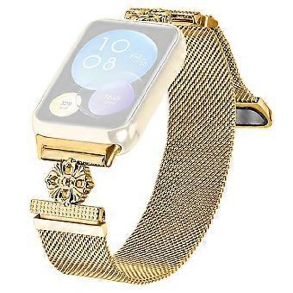 Til Xiaomi Smart Band 8 Pro Milanese Armbånd Blomst Rustfrit Stål Magnetisk Mesh Urrem Style A