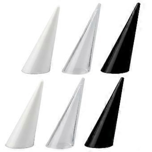 6 stk. Fingerring Display Stativer Kegleform Ringholdere Chic Ringstandere (Assorteret Farve)