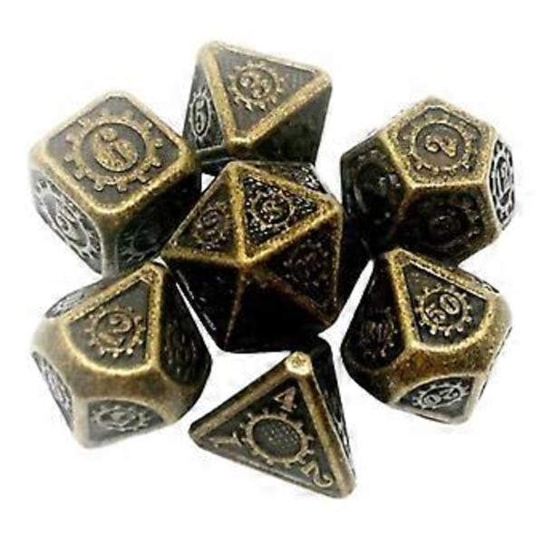 7 stk./pakke Polyhedral Zinklegering til Drageskæl DnD RPG Brætspil Terninger (02) 2